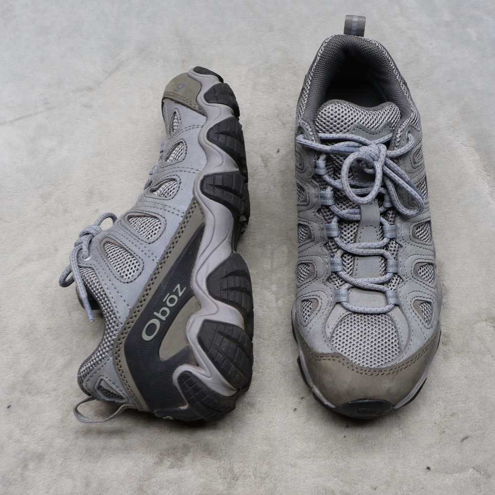 Oboz Womens 8.5 Athletic Shoes Grey Sawtooth II Low‎ Mesh Suede Hiking Rugged